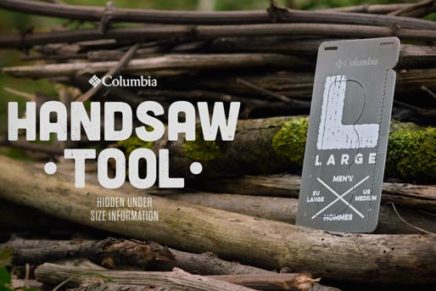 Набор инструментов для выживания вместо обычных этикеток на одежде Columbia Columbia-Sportswear-Survival-Labels-2016-photo-4-436x291